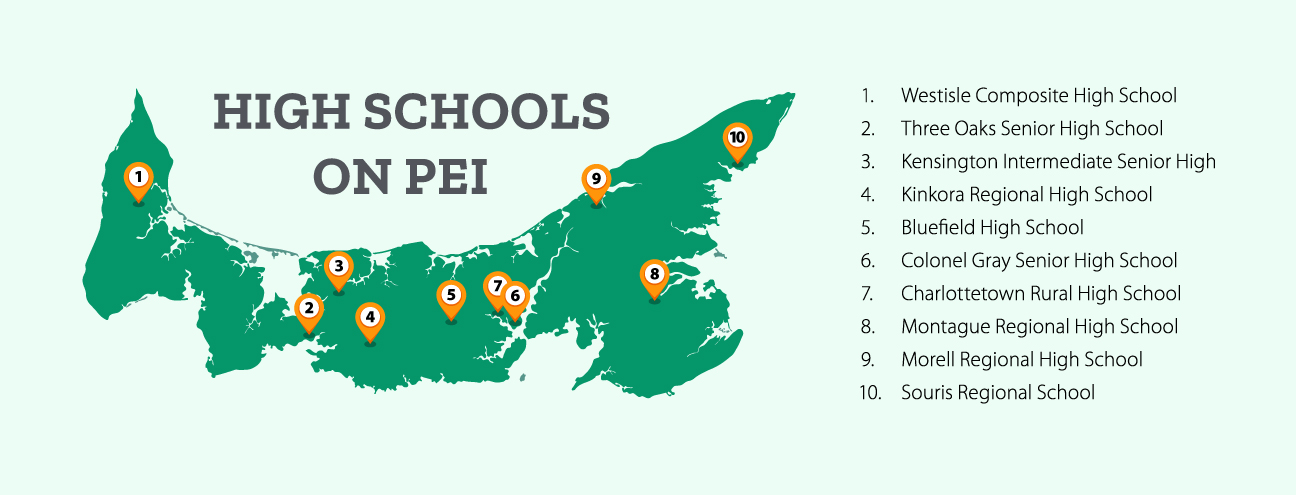 Schools PEI map